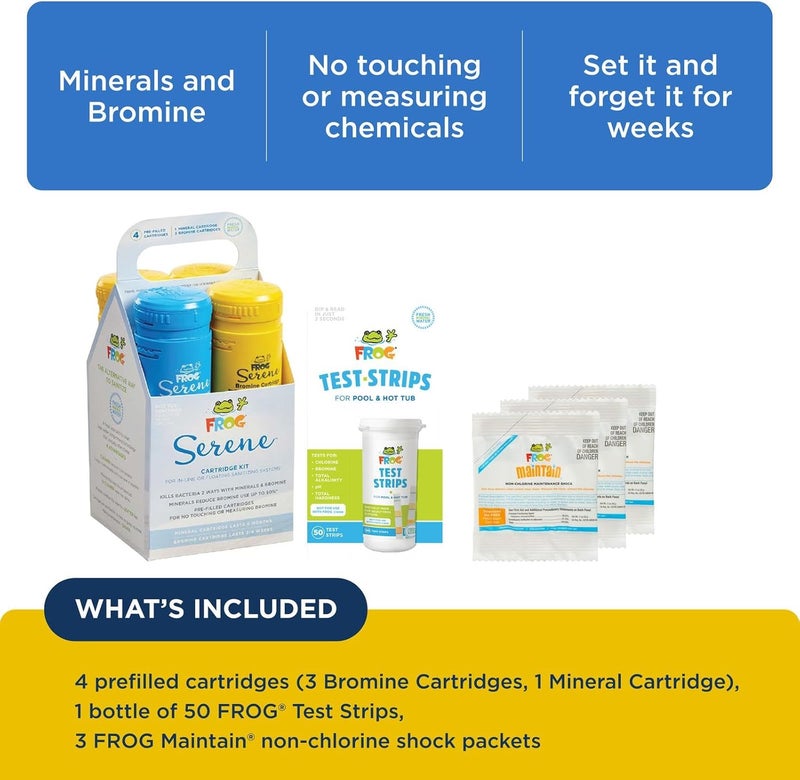 Frog Serene Replacement Mineral and Bromine Cartridge Kit for use with Hot Tub Serene Floating Sanitizing System - Prefilled for Quick & Easy Hot Tub Maintenance - 3 Month Bundle+ - Image 3